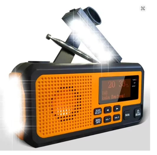 Emergency Solar Hand Crank Radio — AM/FM, LED Torch & Phone Charger
