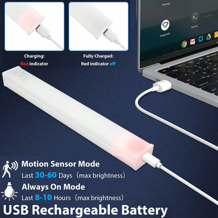 6-Pack Super Sensor Rechargeable Motion LED Light Bars